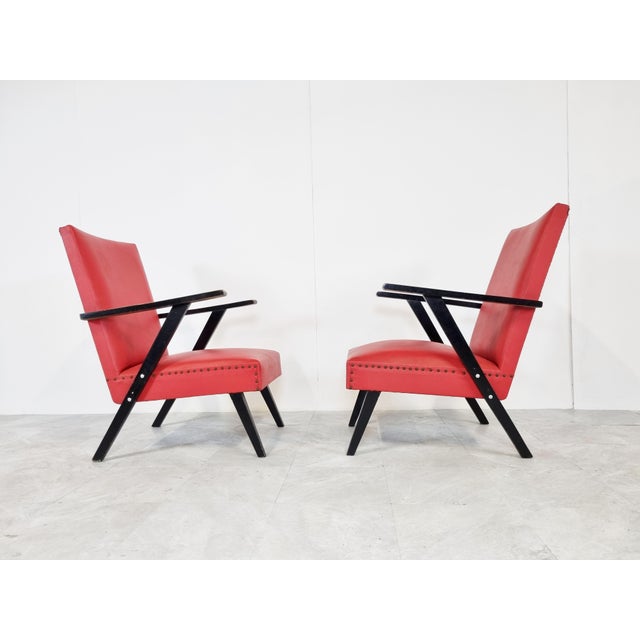 Vintage Belgian Lounge Chairs, 1960s, Set of 2 For Sale - Image 3 of 8