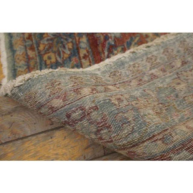 Rare and Stunning Antique Persian Kerman Rug on Sky Blue Background Color With Floral Design. For Sale - Image 12 of 12