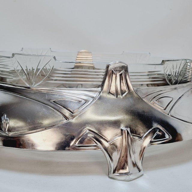 Antique Art Nouveau Silver-Plated Centerpiece by Dupper and Bernhold, 1920s For Sale - Image 12 of 15