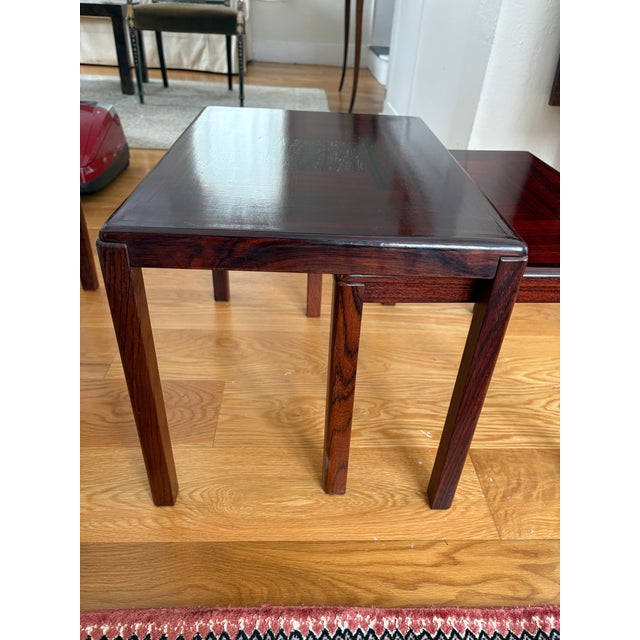 1960s Danish Rosewood Nesting Tables by Vejle Stole For Sale - Image 9 of 10