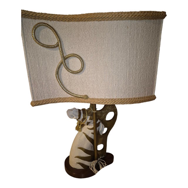 Mid Century Zebra Table Lamp For Sale