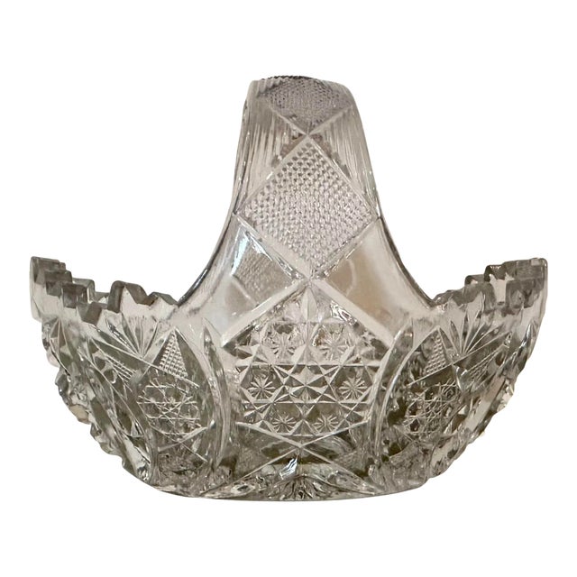Vintage Glass Basket For Sale