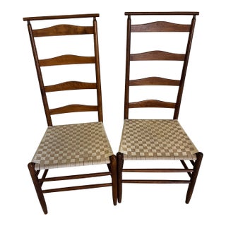 2 Mid 20th Century in the Style of Nichols & Stone Shaker Style Ladderback Side Chairs For Sale
