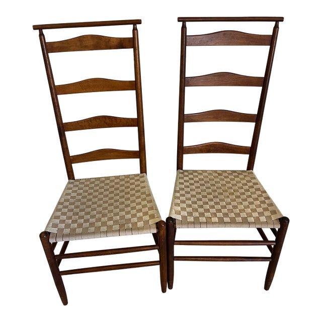 2 Mid 20th Century in the Style of Nichols & Stone Shaker Style Ladderback Side Chairs For Sale