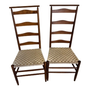 2 Mid 20th Century in the Style of Nichols & Stone Shaker Style Ladderback Side Chairs