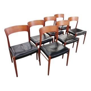 Chair in Teak and Leather by Henning Kjærnulf for KS Møbler, 1960s For Sale