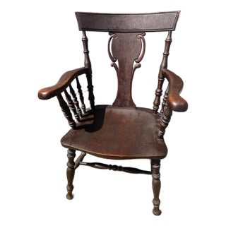 Antique American Oak Carved Armchair by Hubbard & Eldridge Co, Circa 1900’s For Sale