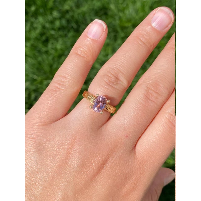 The Edana Ladies 18K Kirk Kara Signed Engagement Ring set with Pink Tourmaline. Wow her with this beautifully designed...