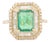 Bewitching Elate Ring With Emerald & Double Halo Diamonds Size 6 For Sale