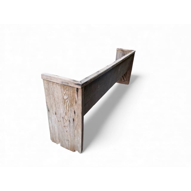 Early 20th-Century Farmhouse Pine Pew Bench For Sale - Image 4 of 10