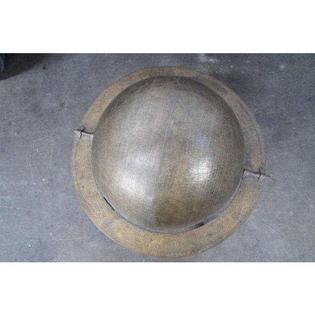 Late 20th Century Late 20th Century Arte International Engraved Brass Islamic Celestial Globe on Stand For Sale - Image 5 of 12
