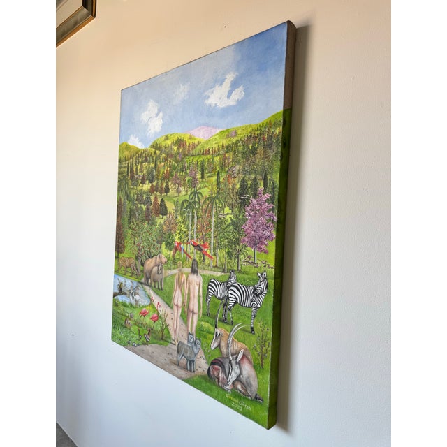 Giovanni Castro Impressionist Tropical - Wildlife Landscape Oil on Canvas Painting For Sale - Image 4 of 10