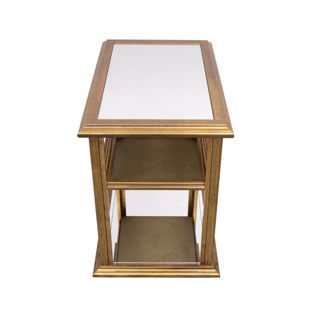 Metal Hollywood Regency Classic Brass Serving Table Mirror Tops, France, 1970s For Sale - Image 7 of 15