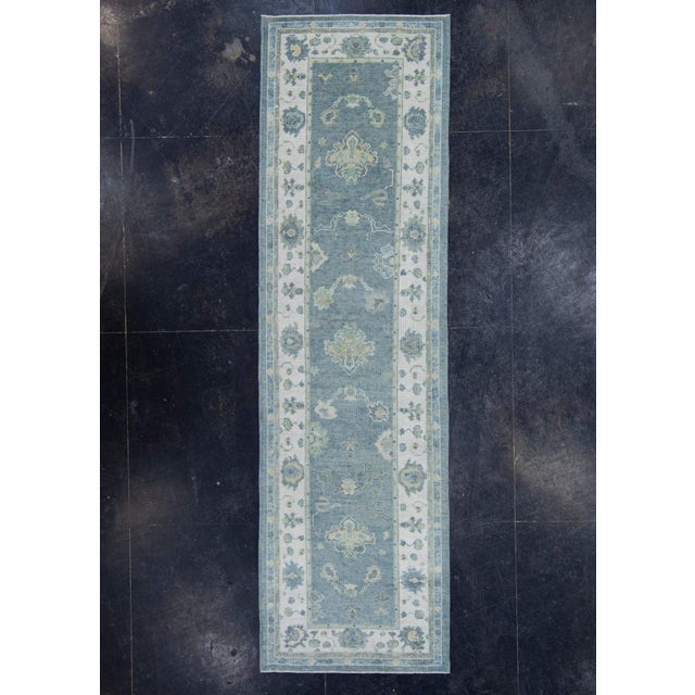 Dark Gray Turkish Oushak Rug 2'11" x 10'1" #19182 For Sale - Image 8 of 8