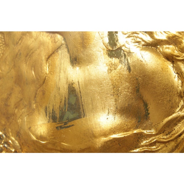 Art Nouveau Style Figural Gilt Cast Plaque, Custom Framed For Sale - Image 10 of 12