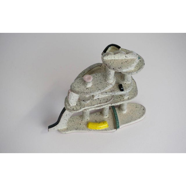 “Domestic daydream” (Acid Rain Cloud Castle) Low fire clay, shino glaze, low fire glaze and underglaze. 9 x 6 1⁄2 x 11 in...