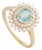 14k Yellow Gold 1.18 Ct Oval Paraiba Tourmaline & Diamond Double Halo Ring Size 8 For Sale