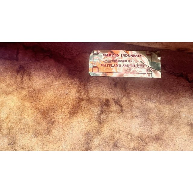 1990s Maitland-Smith Rattan & Bamboo Bar Cart / Wine Rack With Removable Tray For Sale - Image 12 of 12