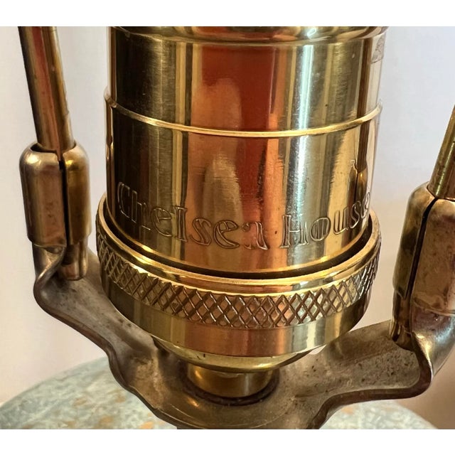 Vintage Chelsea House Chinouserie Style Ginger Jar Tea Caddy Tin Table Lamp With Shade For Sale - Image 11 of 12