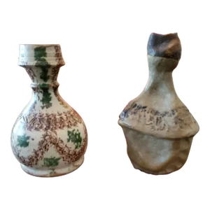 Mid Century Art Pottery Vintage Abstract Two Vase Collection
