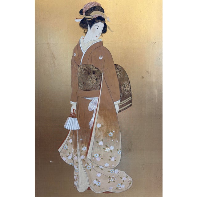 Japanese Large Japanese Screen/Panel Art For Sale - Image 3 of 4