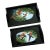 Late 20th-Century Wooden Black Lacquered Tiki-Style Hand Painted Parrot Motif Nested Trays - A Pair For Sale