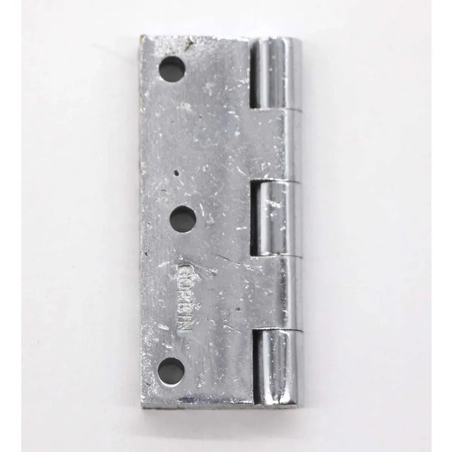 Set of 4 Late 20th Century Nickel Plated 2 X 1.5 Corbin Butt Cabinet Hinges For Sale - Image 4 of 7