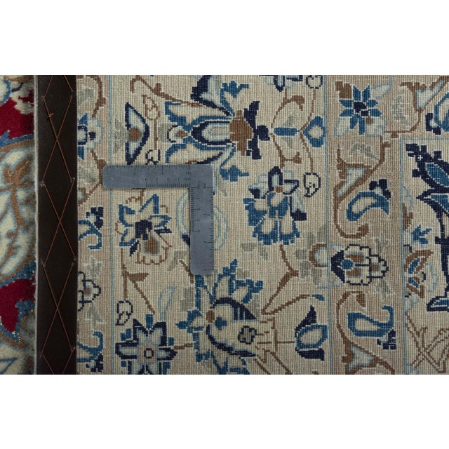 Hand-Knotted Nain 9LA Oriental Rug with Silk Content ​ For Sale - Image 12 of 13