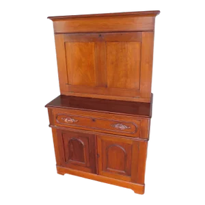 Antique Walnut Cottage Style Victorian Period Plantation Drop Front Desk