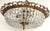 Vintage Spanish Brass and Crystal Ceiling Lamp, 1950s, in Very Good conditions. Designed 1950 to 1959 Up to 250V...