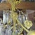 Verdigris 1940's Hollywood Regency Gilt & Verdigris Bronze, Crystal & Tole Floral Pendant/ Chandelier For Sale - Image 8 of 18