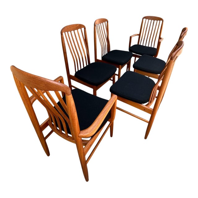 Mid-Century Modern Set of Six Benny Linden Danish Modern Teak Dining Chairs For Sale - Image 3 of 11