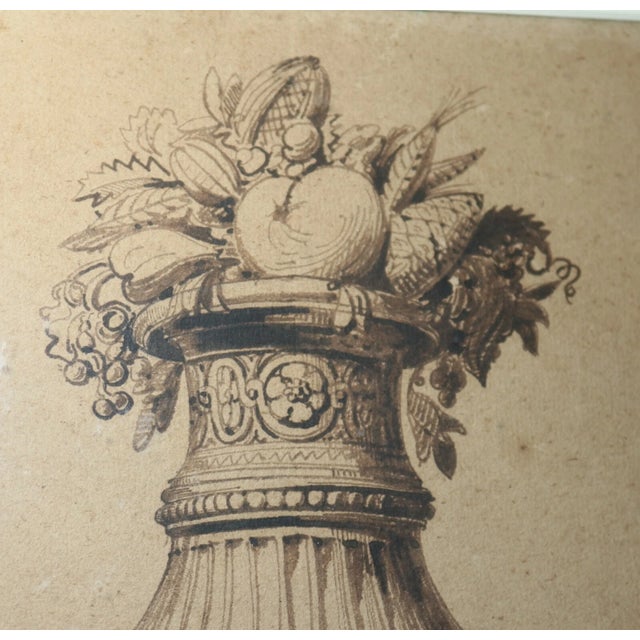 Black Antique Original 18th Century Figural Garniture Ornamental Urn Planter Painting For Sale - Image 8 of 12