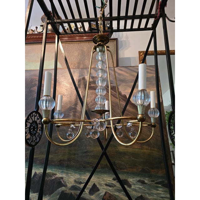 Mid Century Modern Designer Italian Chandelier 1950's For Sale - Image 13 of 14