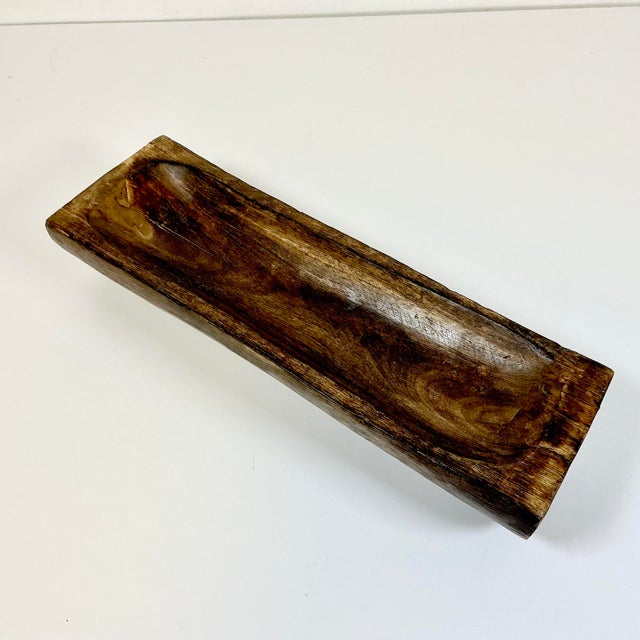 Late 19th C Antique Rustic European French Hand Carved Wood Dough Bowl For Sale - Image 11 of 14