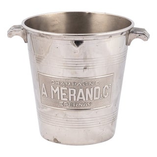 Vintage French Silver Plated Epernay Champagne Cooler by A. Merand & Co, 1930 For Sale