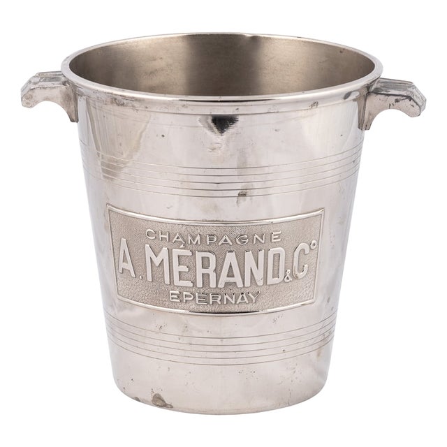 Vintage French Silver Plated Epernay Champagne Cooler by A. Merand & Co, 1930 For Sale