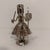 Silver Vintage Silver Tone Metal Female Warrior Queen Figurine With Spear and Shield For Sale - Image 8 of 12