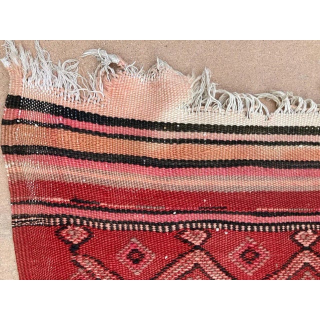 Red Moroccan Vintage Kilim Tribal Rug, circa 1960's For Sale - Image 8 of 13