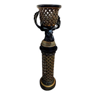 Majestic Rare Moose Pedestal Urn For Sale