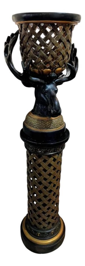 Majestic Rare Moose Pedestal Urn