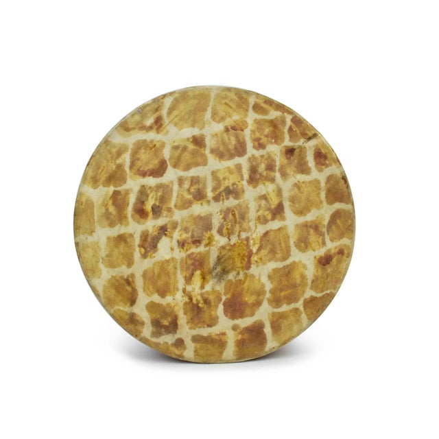 Vintage handmade raw hide leather stretched over round frame with leather lacing. It is a stunning piece to enhance any...