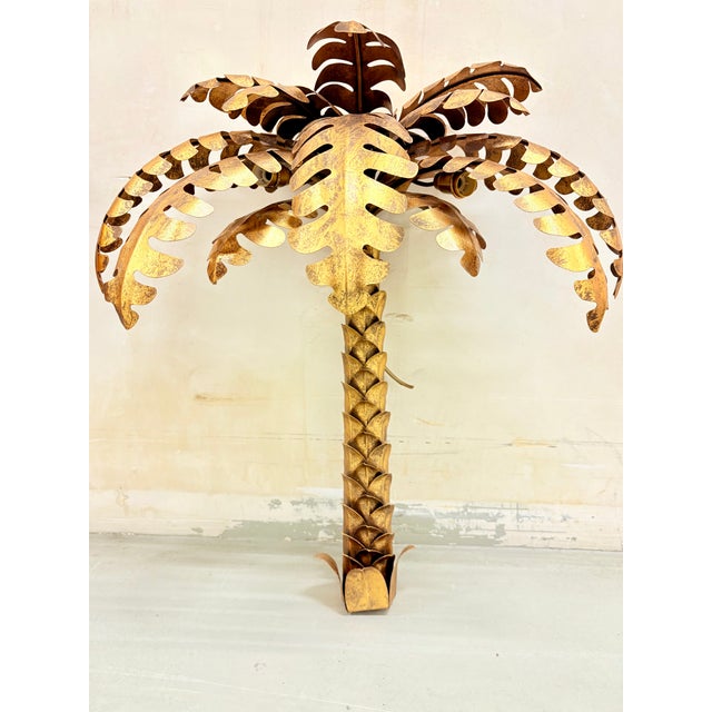 Metal Palm Tree Wall Sconces, 1970s, Set of 2 For Sale - Image 7 of 14