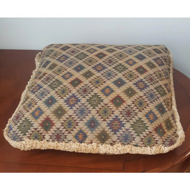 Boho Chic Boho Chic Geometric Tapestry Throw Pillow For Sale - Image 3 of 7