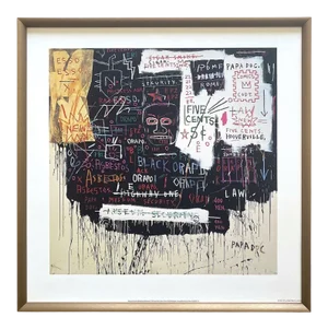 Jean Michel Basquiat Estate Framed Fine Art Lithograph Print " Museum Security ( Broadway Meltdown ) " 1983