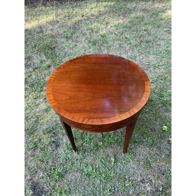 Baker Furniture Round 20th Century Side Table in Mahogany | Chairish