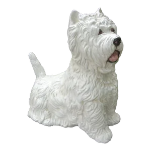 1960s Italian Hollywood Regency Glazed Ceramic Westie