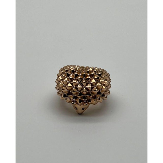 Hedgehog Spikey Emerald Eyes 18k Gold Statement Unique Cute Animal Ring, Size 6 For Sale - Image 10 of 15