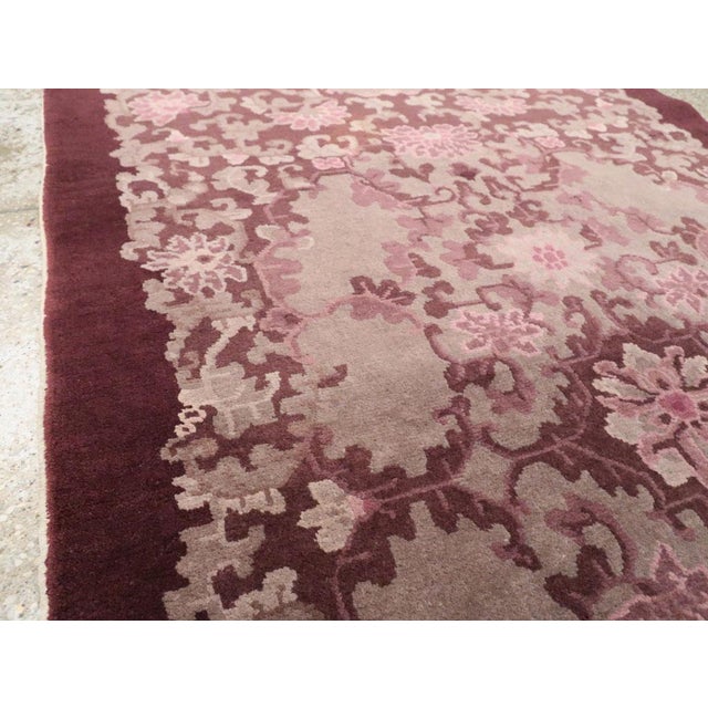 Mid 20th Century Galerie Mid-20th Century Handmade Chinese Art Deco Throw Rug For Sale - Image 5 of 10