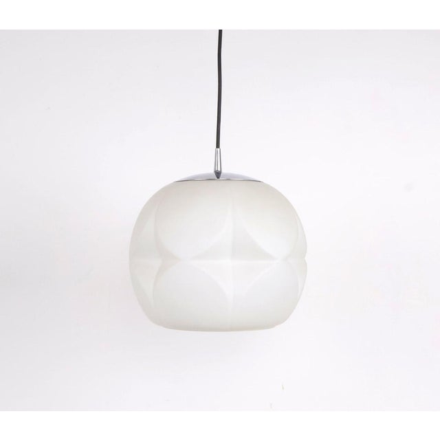 Opaline Glass Pendant Lamp from Peill & Putzler, 1960s For Sale - Image 11 of 11